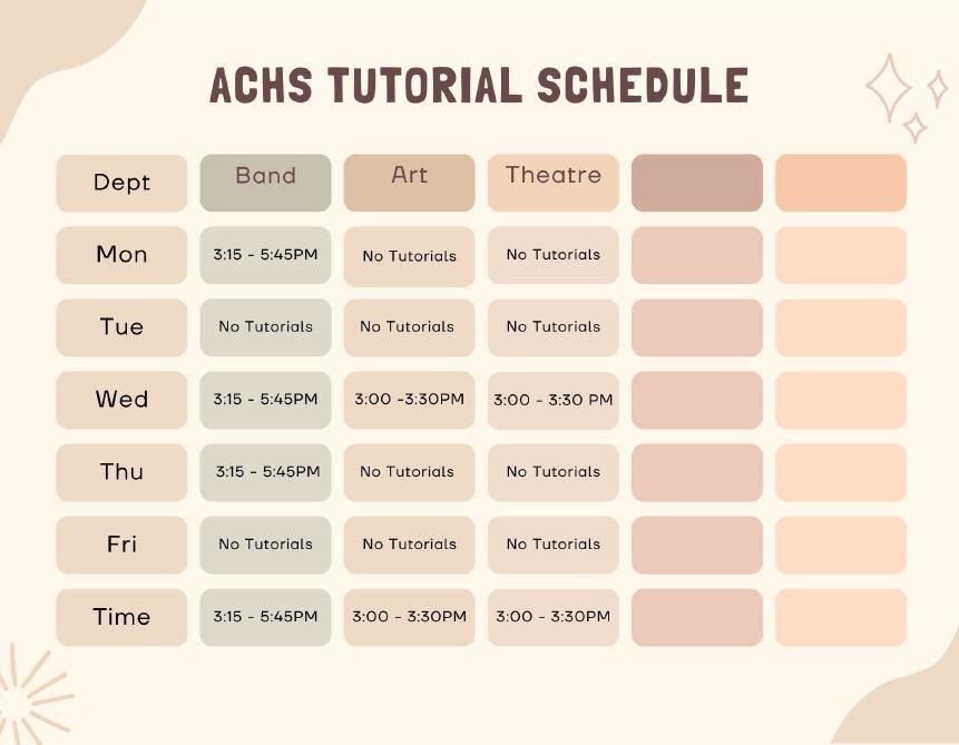 Tutorial Schedule